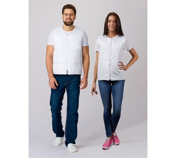 Изображение товара Утепленный жилет Факел Комфорт, ткань Дюспо, белый, размер 68-70 87467042.009