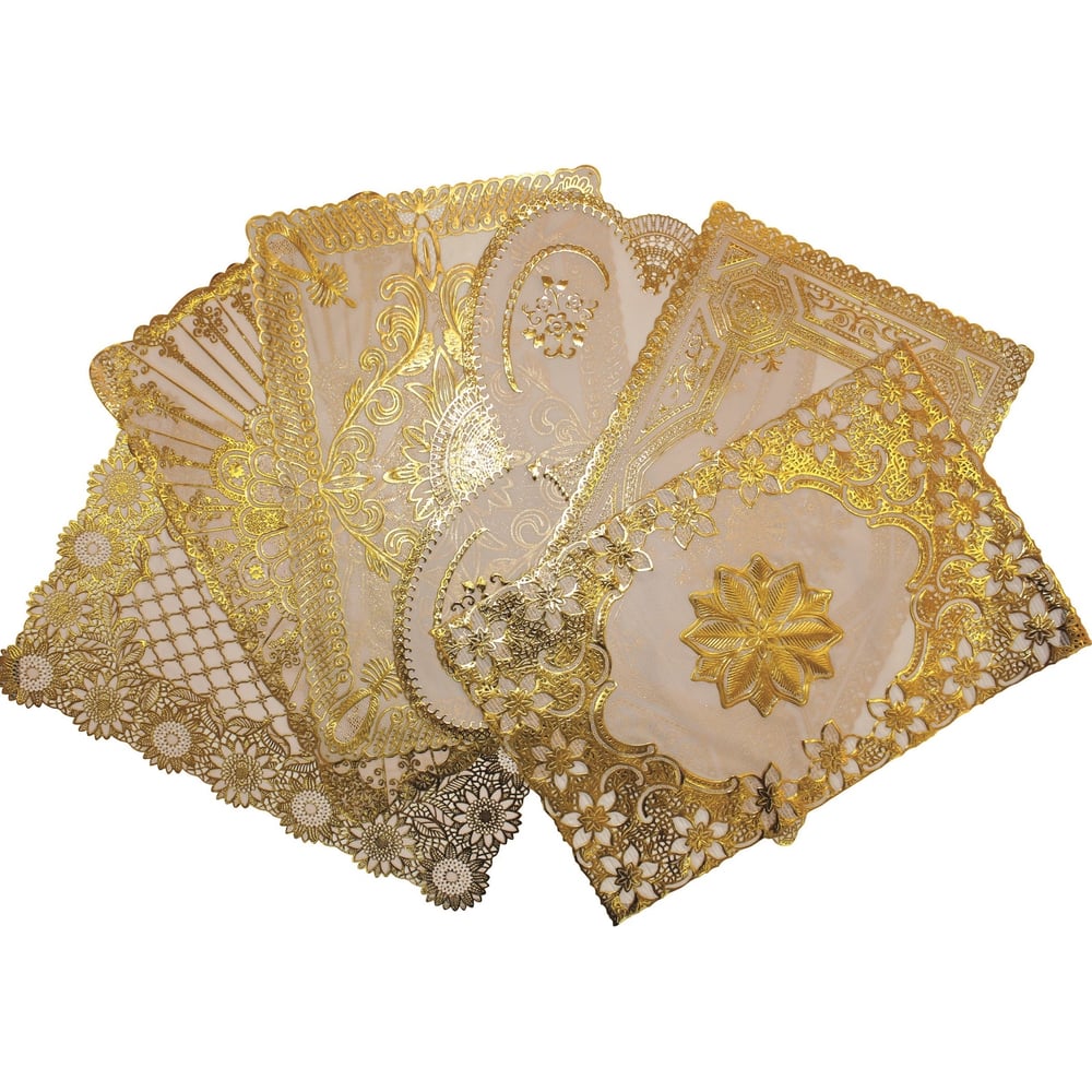 Изображение товара Подстановочная салфетка плейсмат КОШКИН ДОМ 30x45 см, золоченное кружево, ПВХ 50-10-002