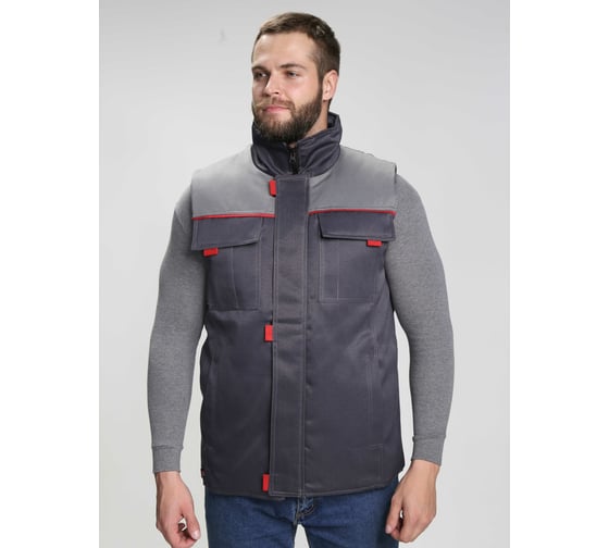 Изображение товара Утепленный жилет Факел Фаворит, темно-серый/серый, размер 64-66 87468237.007