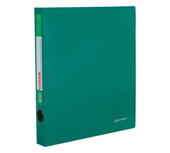 Изображение товара Папка BRAUBERG Стандарт на 2 кольцах, 40 мм, зеленая, до 300 листов, 0.9 мм 270481