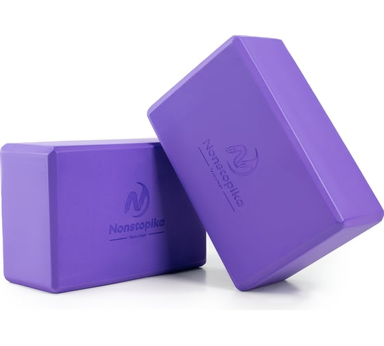 Изображение товара Блок для йоги ZDK фиолетовый, 2шт, 23x15x10см, 200г ZDKblock10/violet
