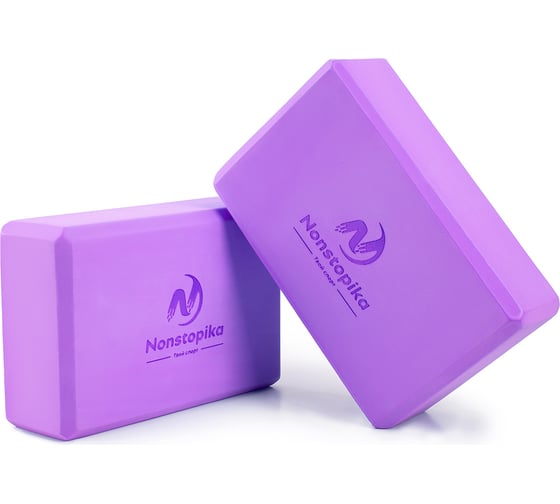 Изображение товара Блок для йоги ZDK сиреневый, 2шт, 23x15x8см, 180г, полумягкий ZDK2*180purple