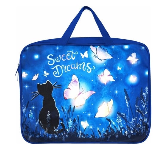 Изображение товара Папка BRAUBERG Sweet dreams на молнии, с ручками, А4, 1 отделение, полиэстер, ширина 80 мм 270959