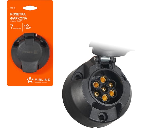 Изображение товара Розетка фаркопа Airline ЛАЙТ 12 В, 7 контактов, пластик ATE-21
