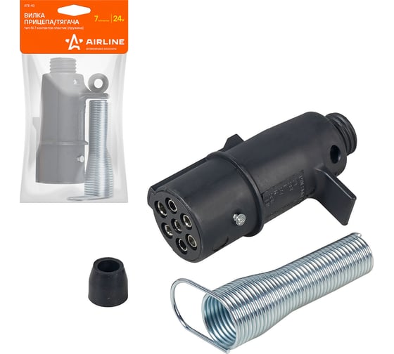 Изображение товара Вилка прицепа/тягача Airline 24 В, тип-N, 7 контактов, пластик ATE-40