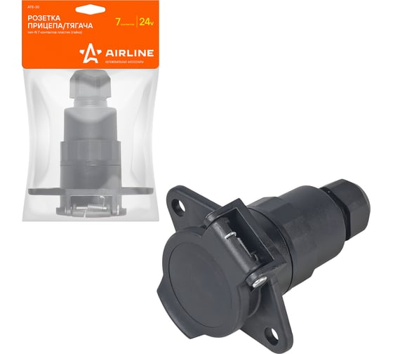 Изображение товара Розетка прицепа/тягача Airline 24 В, тип-N, 7 контактов, пластик ATE-30
