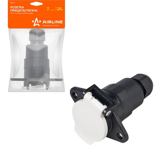 Изображение товара Розетка прицепа/тягача Airline 24 В, тип-S, 7 контактов, пластик ATE-31