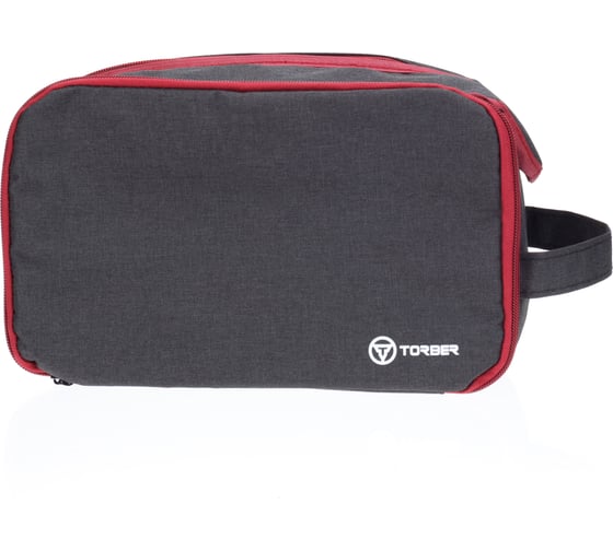 Изображение товара Дорожный несессер Torber чёрный/бордовый, полиэстер 300D, 27x17x14 см T318-BRD