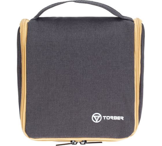 Изображение товара Дорожный несессер Torber чёрный/бежевый, полиэстер 300D, 20x18x8 см T415-BEI