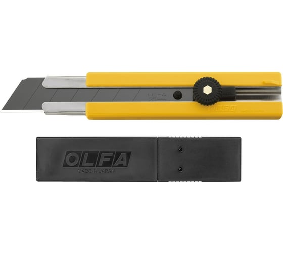 Изображение товара Нож с выдвижным лезвием OLFA в комплекте с лезвиями 5 шт, 25мм OL-H-1BB/5BB