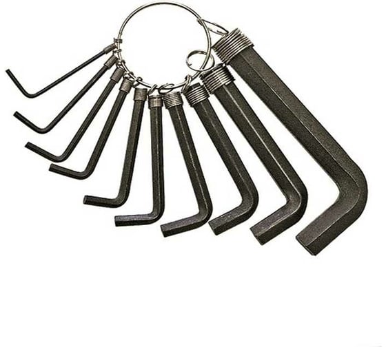 Изображение товара Набор шестигранных ключей БМ 1,5-10 мм, 10 предметов, на кольце 17023