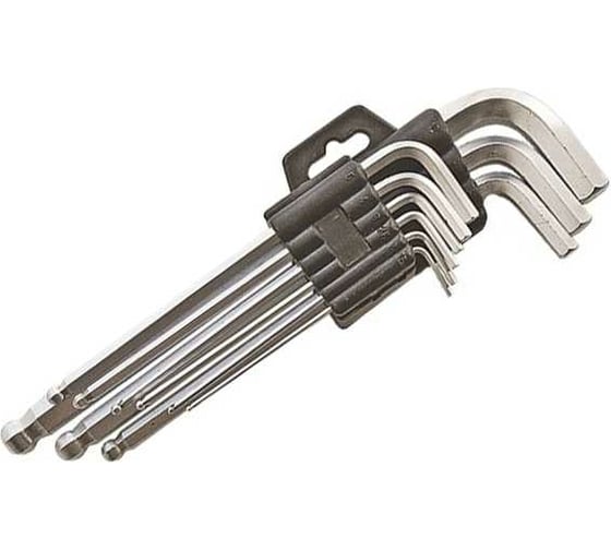 Изображение товара Набор шестигранных ключей БМ 1,5-10 мм, с шаром, HG211 Cr-V 17022