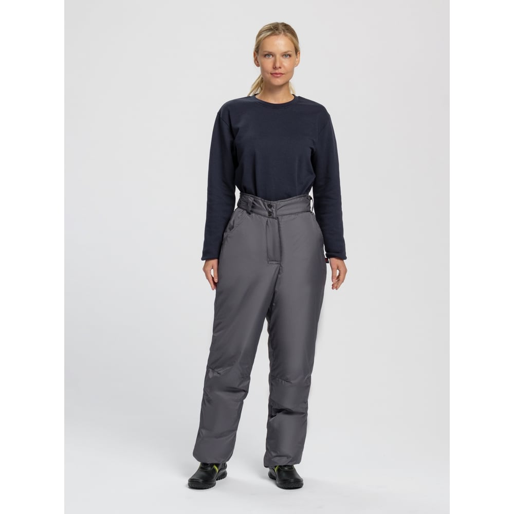 Изображение товара Зимние женские брюки Факел Снежана из Дюспо с утеплителем Синтепон, темно-серые, размер 56-58