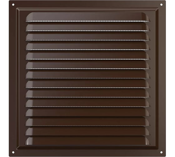 Изображение товара Решетка вентиляционная с покрытием полимерной эмалью 2525МЭ (250х250мм; с сеткой; сталь; коричневая) ERA 87-917