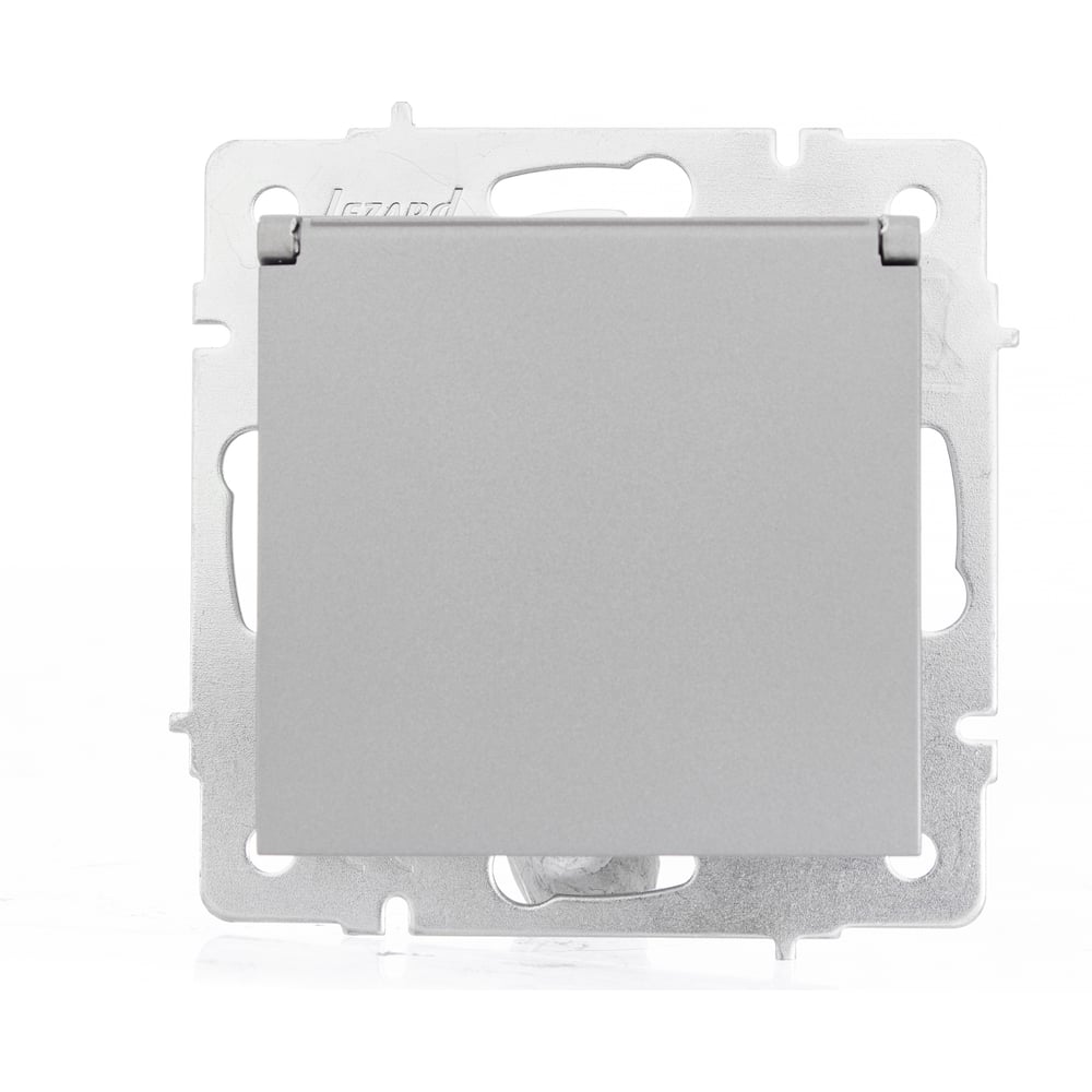 Изображение товара Розетка Lezard VESNA с заземлением и крышкой 1 гнездо серый IP20