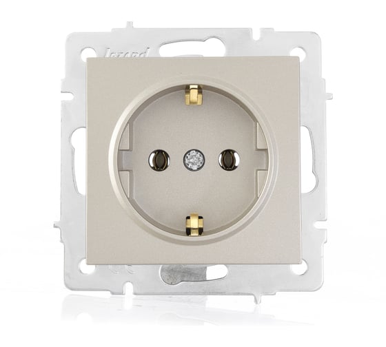 Изображение товара Розетка Lezard VESNA с заземлением, ПБТ, титан 742-3788-122B