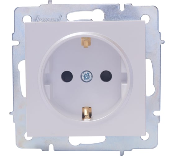 Изображение товара Розетка Lezard VESNA с защитой от детей, ПБТ, жемчужно-белый перламутр 742-3088-124B