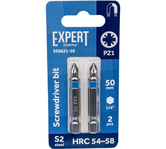 Изображение товара Бита магнитная для шуруповерта PZ1, 50 мм, 2 шт STARTUL SE8621-50