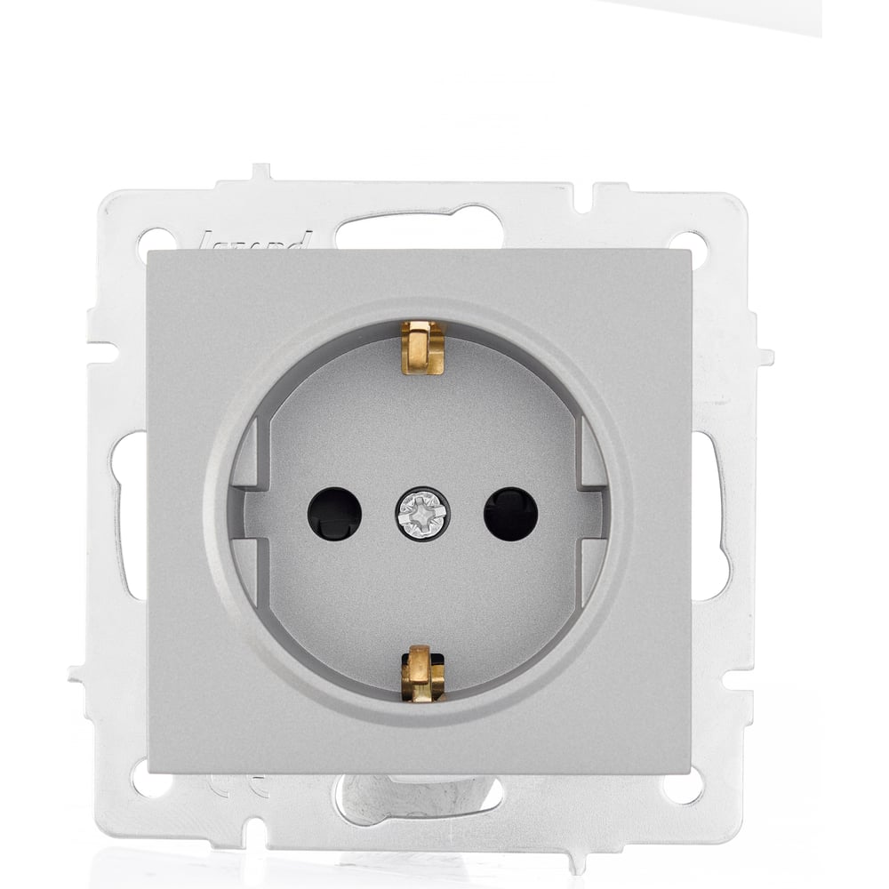 Изображение товара Розетка Lezard VESNA с защитой от детей платина IP20 1-гнездо