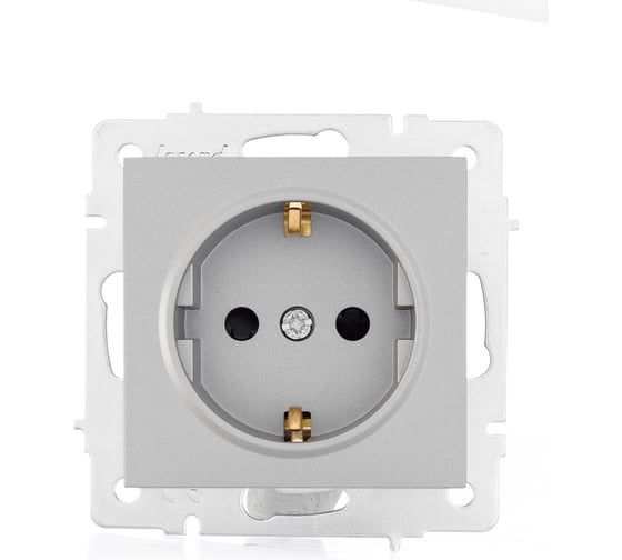 Изображение товара Розетка Lezard VESNA с защитой от детей, ПБТ, платина 742-3588-124B