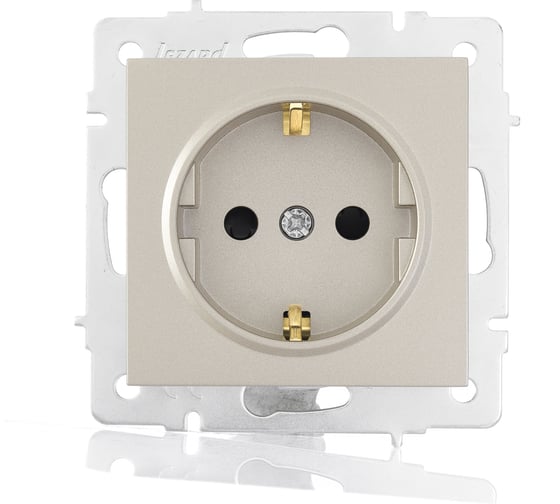 Изображение товара Розетка Lezard VESNA с защитой от детей, ПБТ, титан 742-3788-124B