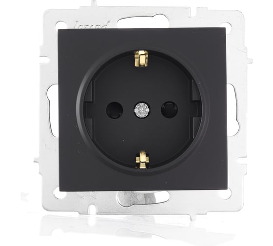 Изображение товара Розетка Lezard VESNA с защитой от детей, ПБТ, чёрный бархат 742-4288-124B
