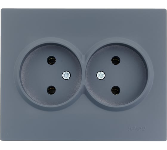 Изображение товара Двойная розетка Lezard VESNA без заземления, ПБТ, графит 742-3400-128B