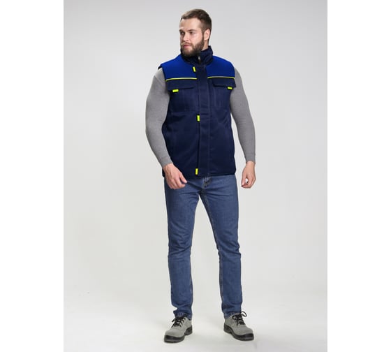 Изображение товара Утепленный жилет Факел Флофт (ткань смесовая, 210), т.синий/васильковый, 68-70; 87480323.008