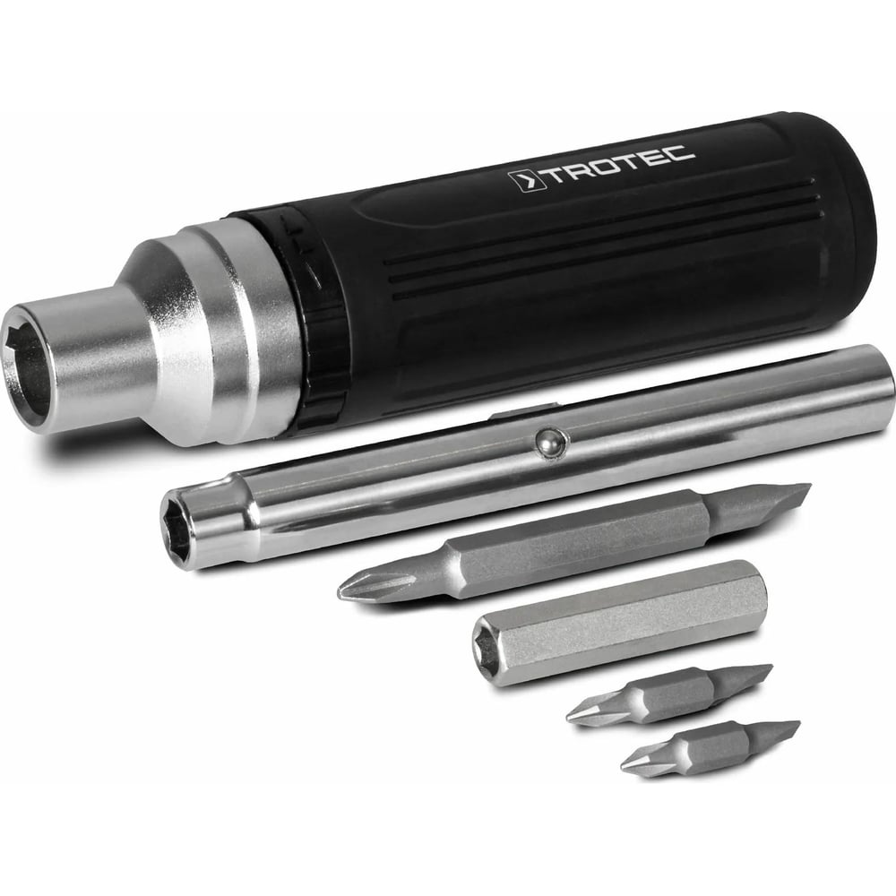 Изображение товара Отвертка с трещоткой TROTEC 9-в-1 профессиональная, 5 насадок, длина 220 мм