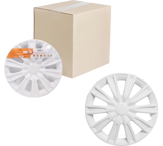 Изображение товара Колесные колпаки Airline Торнадо 16", белый, карбон, комплект 2 шт. AWCC-16-31