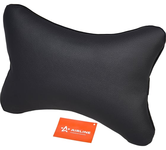 Изображение товара Подушка-косточка на подголовник Airline ЭКО искусственная кожа/полиэстер, 1 шт., черная ADPO001
