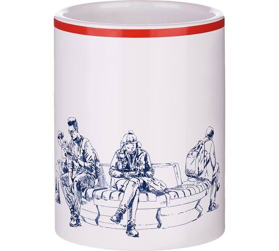 Изображение товара Стакан для зубных щеток Moroshka ProPiter 7x9 см., цвет белый, синий красный 937-312-01