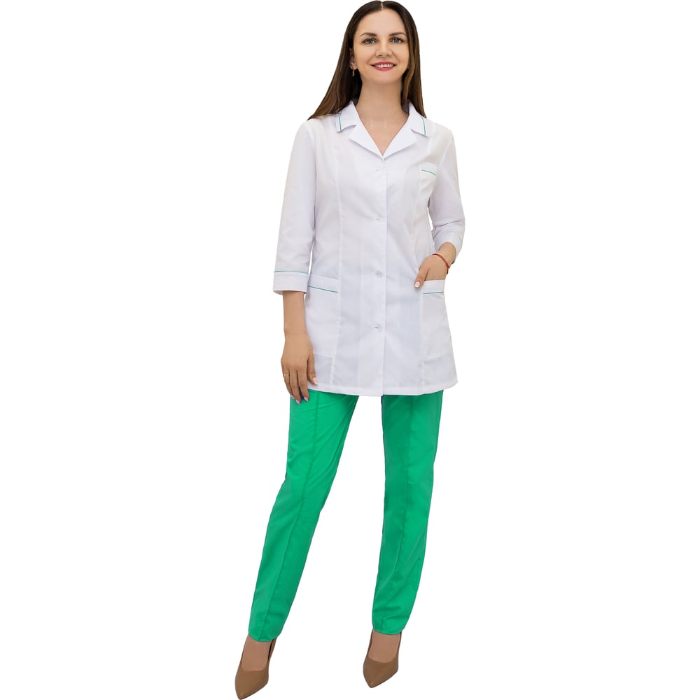 Женский костюм Tekca Line, размер 56-58, цвет белый/зеленый