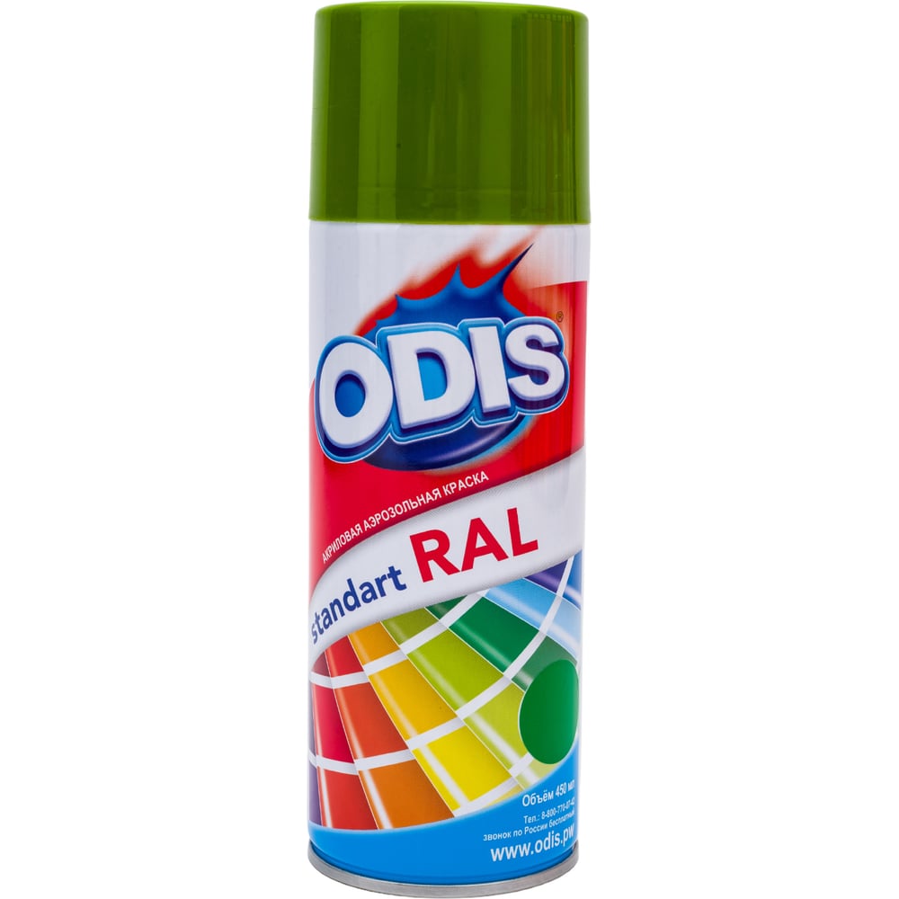 Изображение товара Краска-спрей ODIS стандарт RAL лиственно-зеленый 6002ral 450 мл аэрозоль
