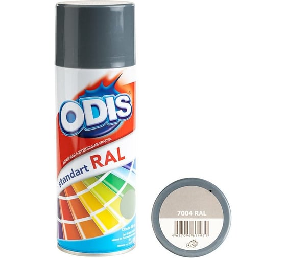 Изображение товара Краска-спрей ODIS standart RAL сигнальный серый 7004ral