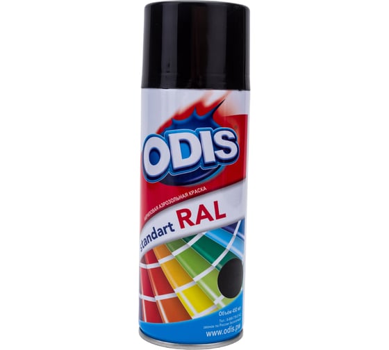 Изображение товара Краска-спрей ODIS standart RAL черный янтарь 9005ral