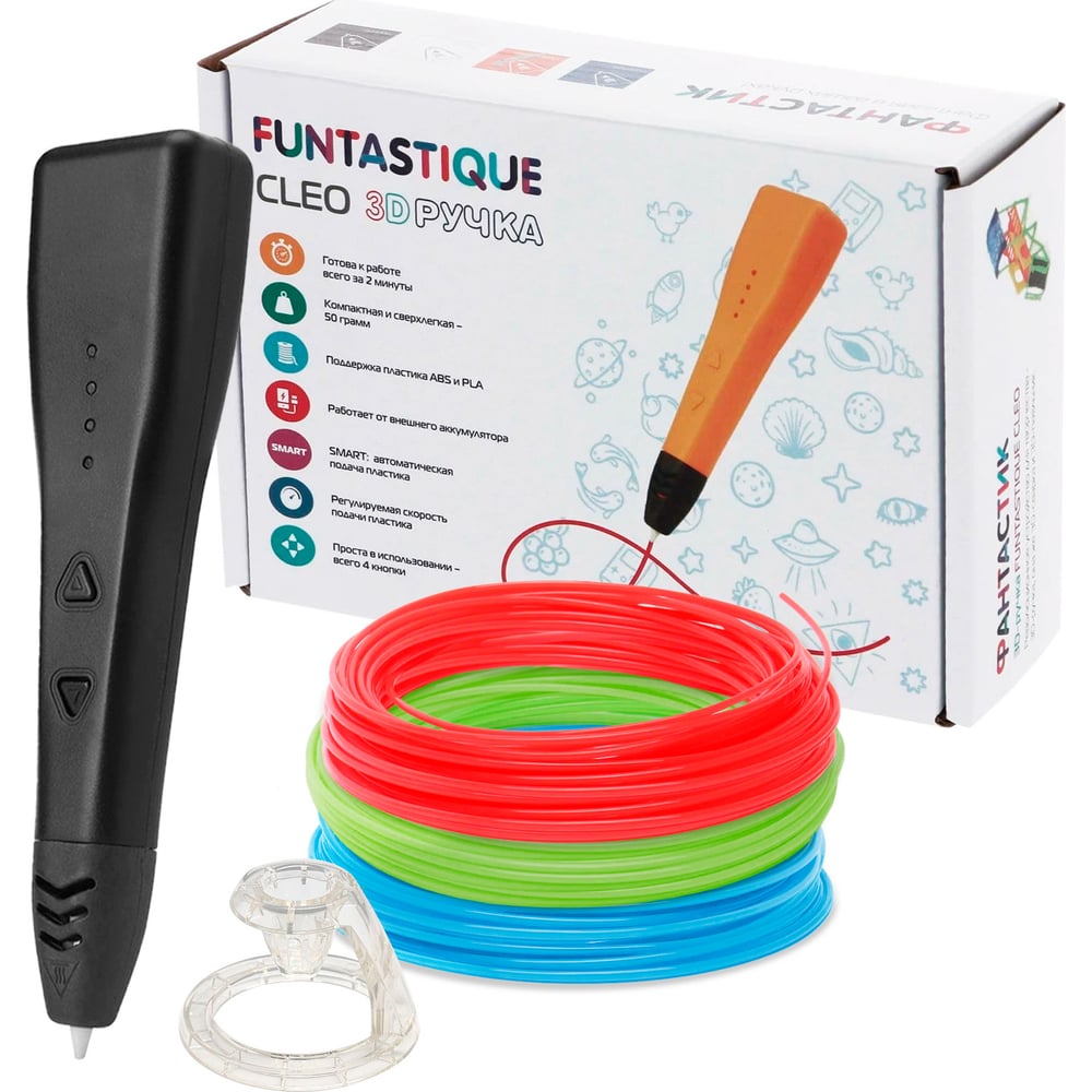 Изображение товара 3D-ручка FUNTASTIQUE CLEO черный цвет с дисплеем и регулировкой температуры