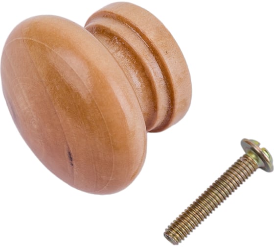 Изображение товара Ручка-кнопка Скобяной мебельная дер. светлое упак 007535
