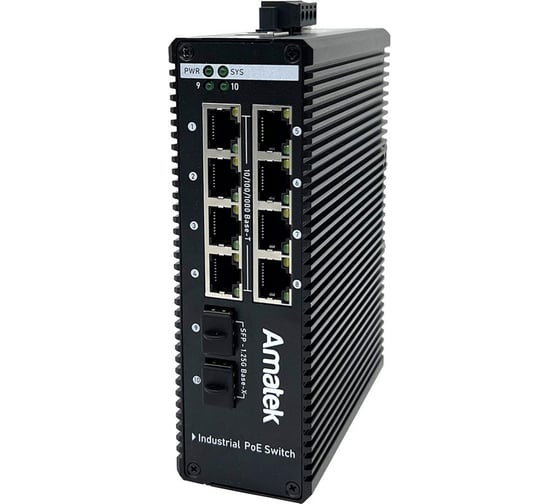 Изображение товара Промышленный управляемый коммутатор Amatek AN-SXGM10P8A на 10 портов 7000659