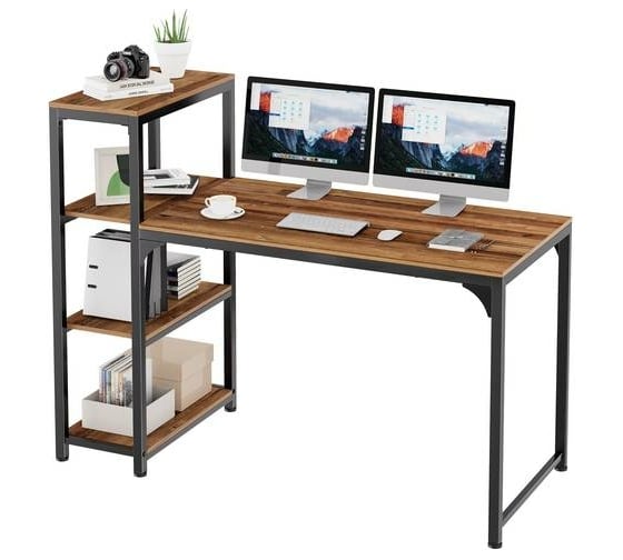 Изображение товара Письменный стол EUREKA (для компьютера) со стеллажом с шириной 140 см ZX-SH140A-RW