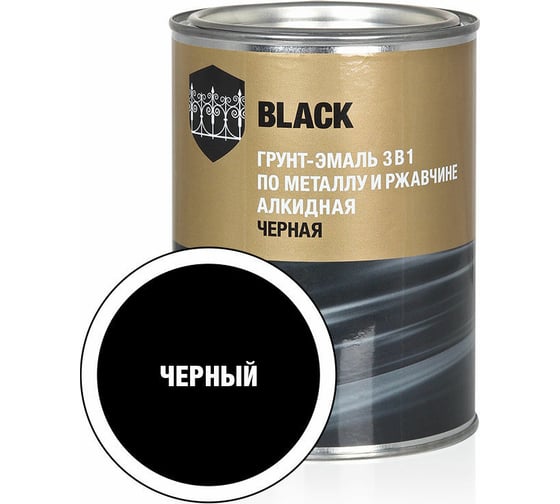 Изображение товара Грунт-эмаль по ржавчине ЗАО Декарт 3 в 1 черный 0,8 кг 30541