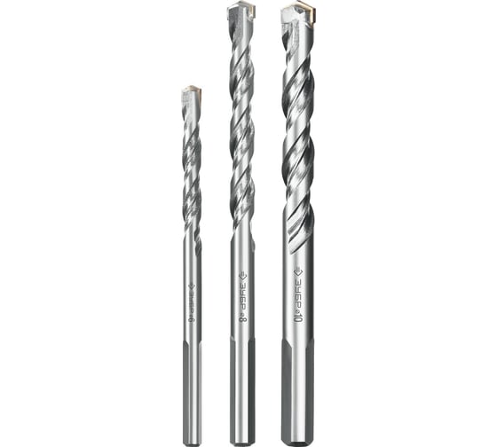 Изображение товара Набор сверл по бетону ЗУБР Профессионал 3 шт, 6-8-10 мм 2916-H3_z01
