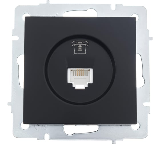 Изображение товара Телефонная розетка Lezard VESNA евро чёрный бархат 742-4288-137