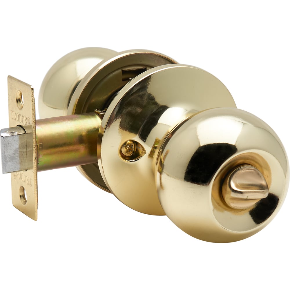 Изображение товара Ручка защелка Тродос ЗШ 03 золото межкомнатная дверь круглая из стали с гальваникой