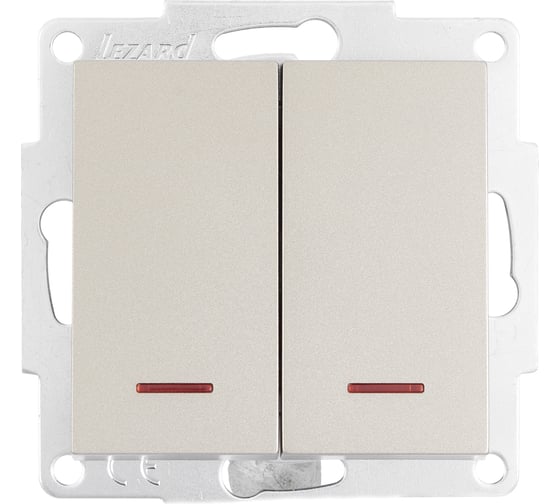Изображение товара Двойной выключатель Lezard VESNA с подсветкой титан 742-3788-112