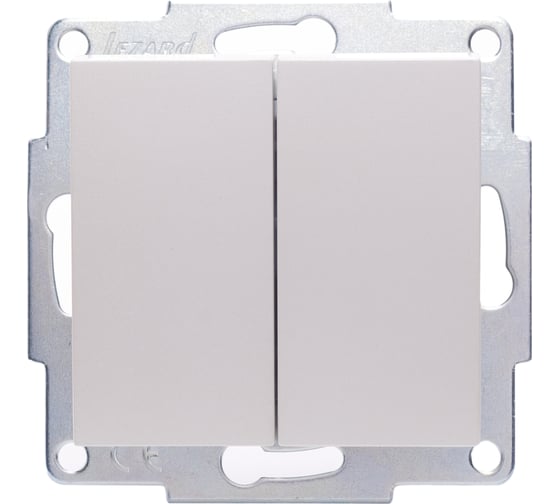 Изображение товара Двойной выключатель Lezard VESNA жемчужно-белый перламутр 742-3088-101
