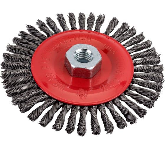 Изображение товара Щетка-крацовка дисковая, плетенная стальная проволока, 125 мм, М14 GROSSMEISTER 021128002