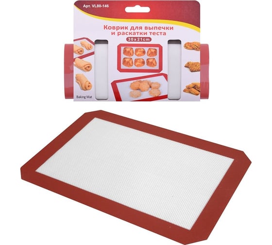 Изображение товара Коврик для выпечки и раскатки теста МУЛЬТИДОМ размер 30х21 см VL80-146