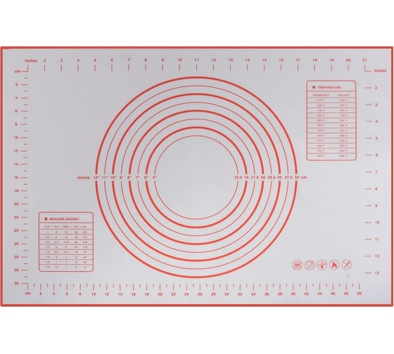 Изображение товара Коврик для выпечки МУЛЬТИДОМ NEW с разметкой, размер 60х40 см VL80-376
