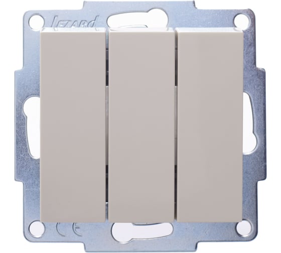 Изображение товара Тройной выключатель Lezard VESNA крем 742-0388-109